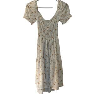 White and Orange Florida Dress